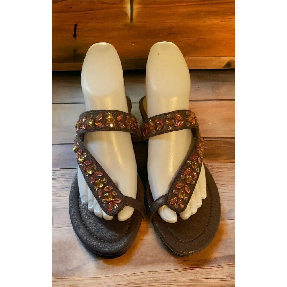 NEW New York Transit Shoes Sandals Sz‎ 7 Chocolate embellished Valiance